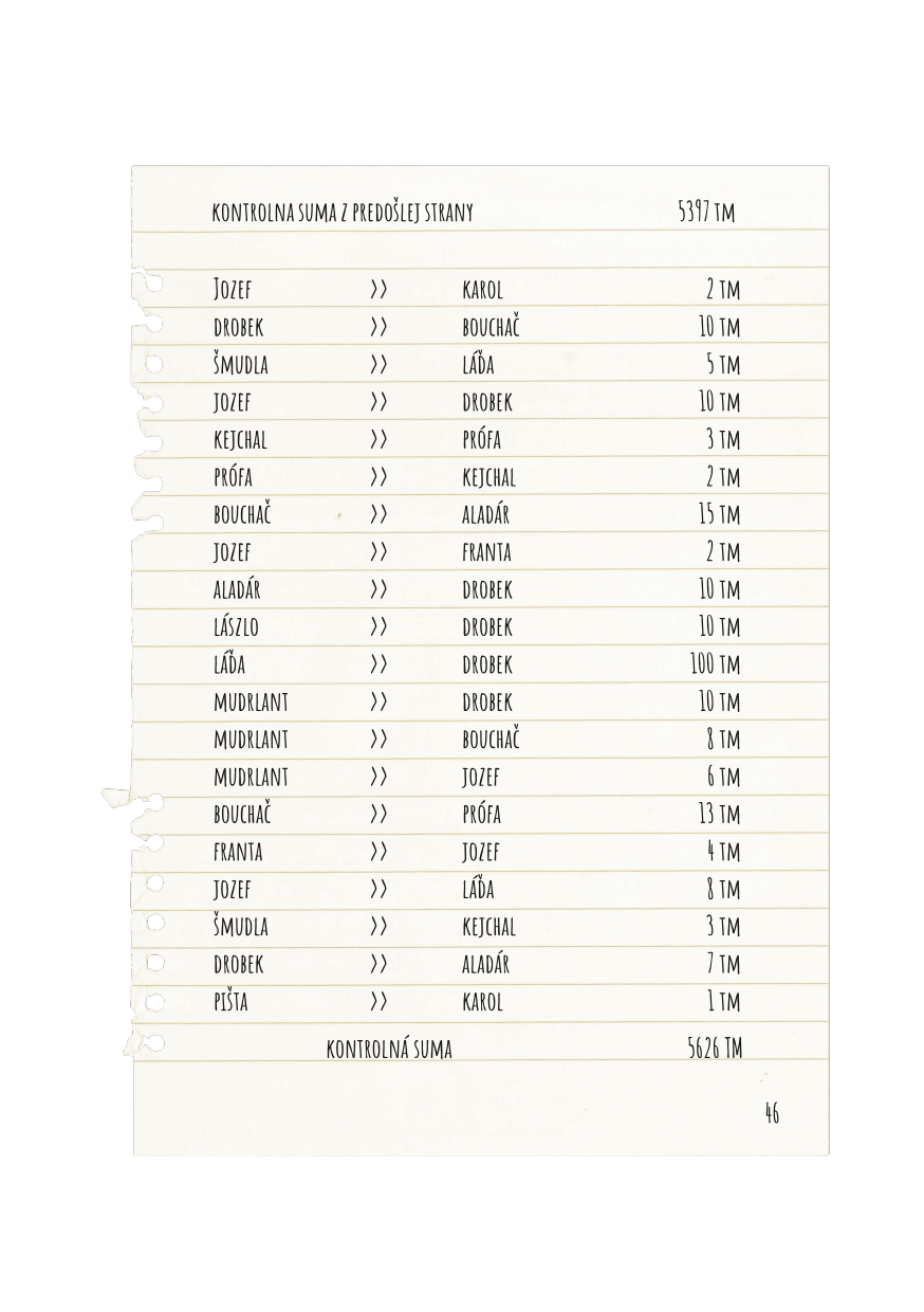 Stránka 46 s kontrolnou sumou
