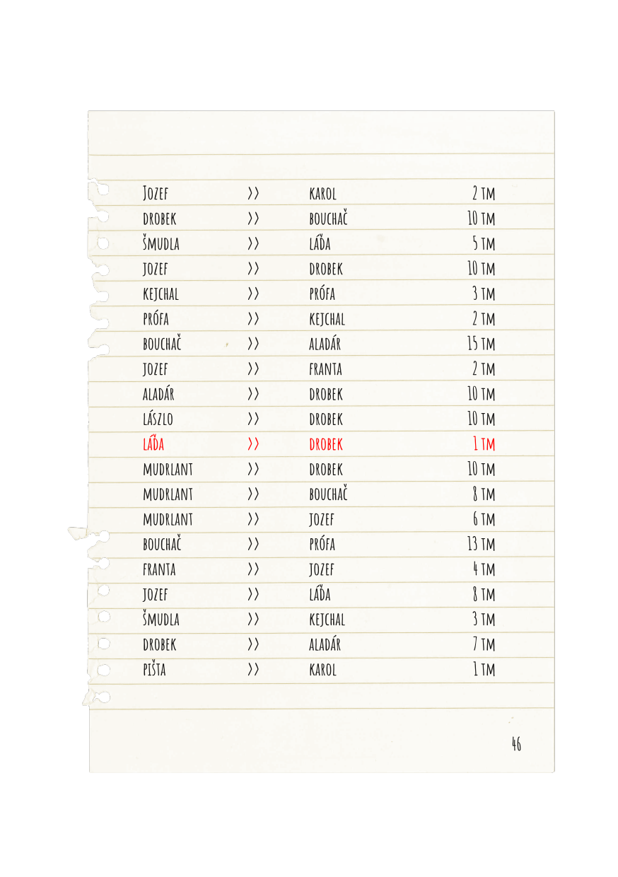 Stránka 46 s falošnou transakciou